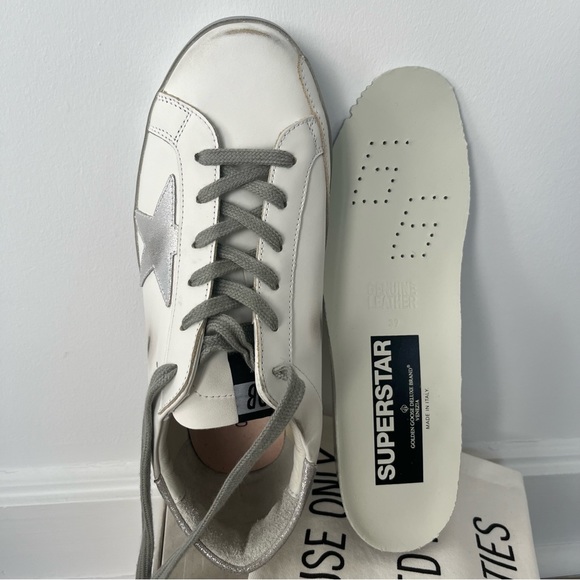 GOLDEN GOOSE Superstar White Silver Star Sparkle 39 - Picture 5 of 8